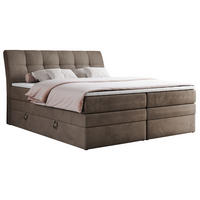 BOXSPRINGBETT GOLD-10 KING 120/200 Braun Velvet - H3 - Braun, Holz/Textil (120/200cm) - MKS