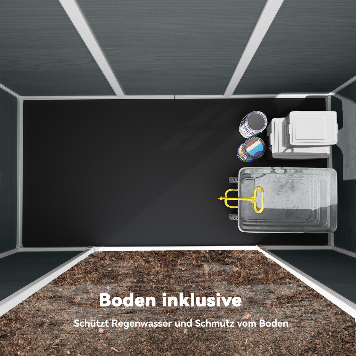 GERÄTESCHUPPEN Kunststoff Aluminium Grau - Grau, Kunststoff (131/201/244cm) - Outsunny