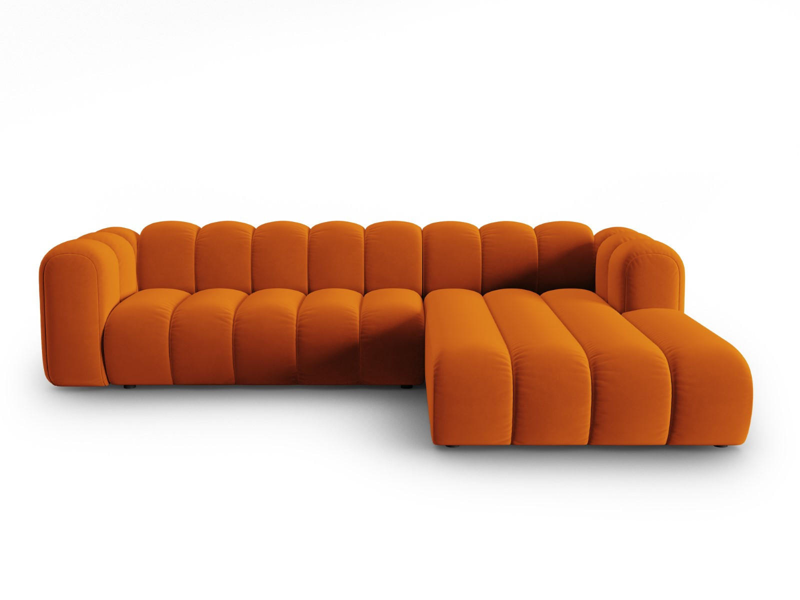 ECKSOFA modular rechts Lupine aus Samt terrakotta 4 Sitzplätze - Terracotta, Textil (177/290cm) - Micadoni