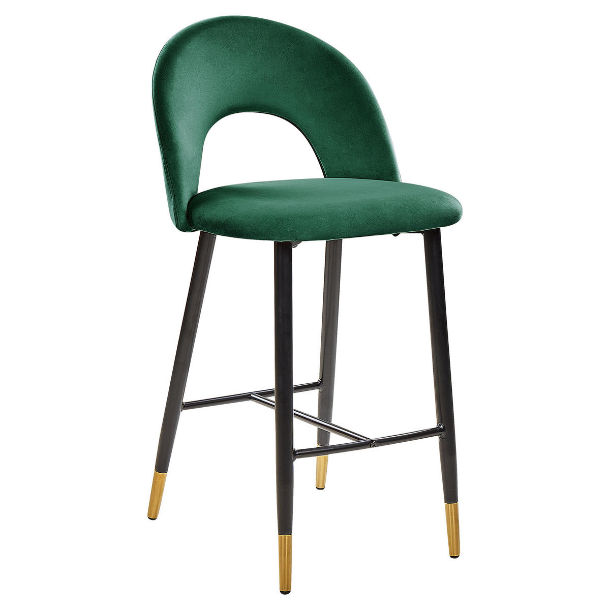 BARSTUHL 2er-Set Samtstoff Grün Falton - Grün, Textil/Metall (48/98/49cm) - Beliani