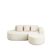 ECKSOFA 220/155/70 cm Beige Cord mit 3 Kissen, Rechte Seite - Beige, Textil (220/155cm) - Oxeza