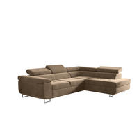 ECKSOFA mit Schlaffunktion und Bettkasten ATOM Hellbraun Rechts - Hellbraun, Holz/Textil (275/202cm) - Kaiser Möbel