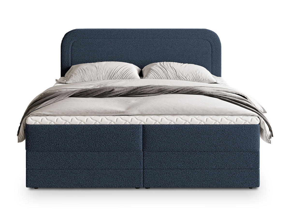 POSTEL BOXSPRING ARMEL 140x200 cm, s matrací a úložným prostorem, modrá - modrá, kompozitní dřevo/textil (140/200cm) - MASSENO