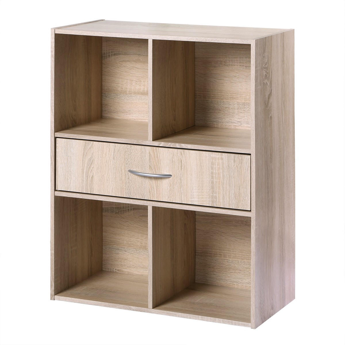AUFBEWAHRUNGSREGAL 4 Fächer mit einer Schublade - Apfelbaumfarben, Holzwerkstoff (29.5/80/62cm) - Calicosy