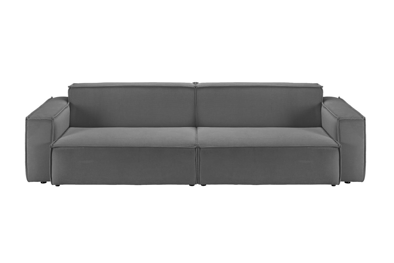 SOFA SAMU Anthrazit Cord - Anthrazit/Schwarz, Textil (236/72/106cm) - KAWOLA