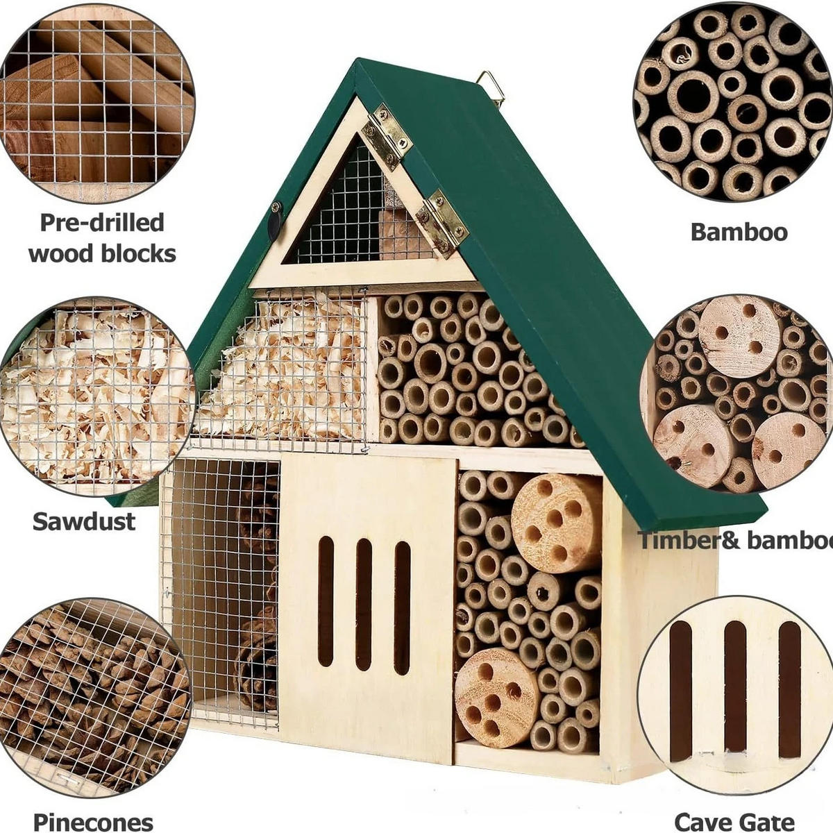 INSEKTENHOTEL 24/9.3/27.3 cm - Multicolor, Holz (9.3/27.3/24cm) - Authentics