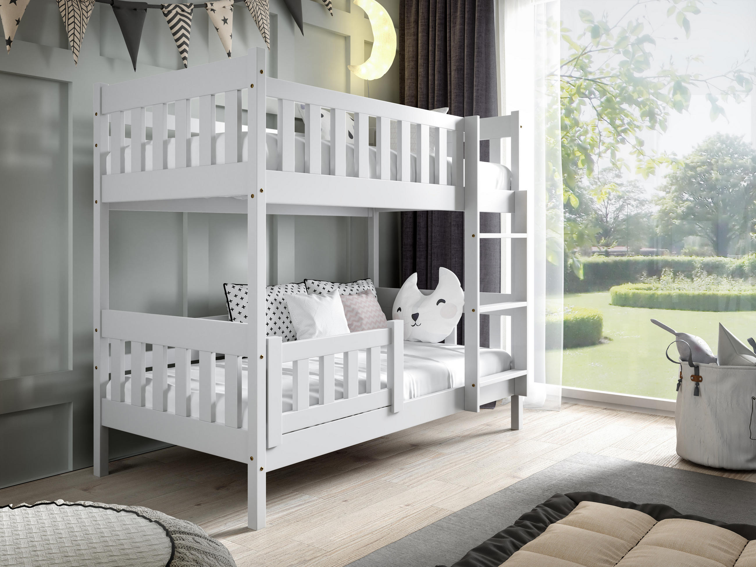 ETAGENBETT LUCIA 80x160 cm Weiß - Weiß, Holz (80/160cm) - MASSENO