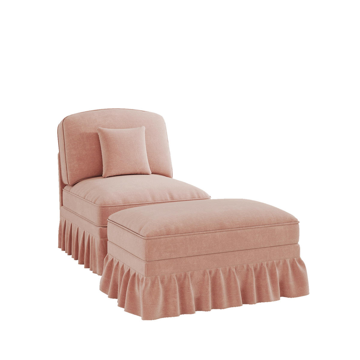 SESSEL DE-34420 mit Hocker Rosa - Pink, Holzwerkstoff (83.5/93/78cm) - ComfortXL