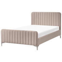 BETT mit Lattenrost 120/200 cm Taupe Lunan - Taupe, Textil (120/200cm) - Beliani