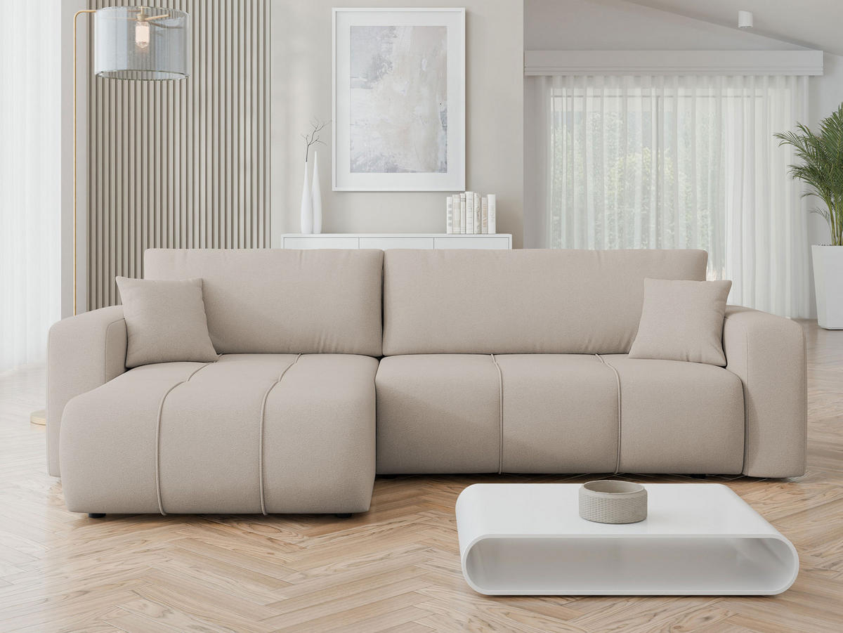 ECKSOFA Furyn Maxi - Beige/Schwarz, Holz/Kunststoff (274/145cm) - MIRJAN24