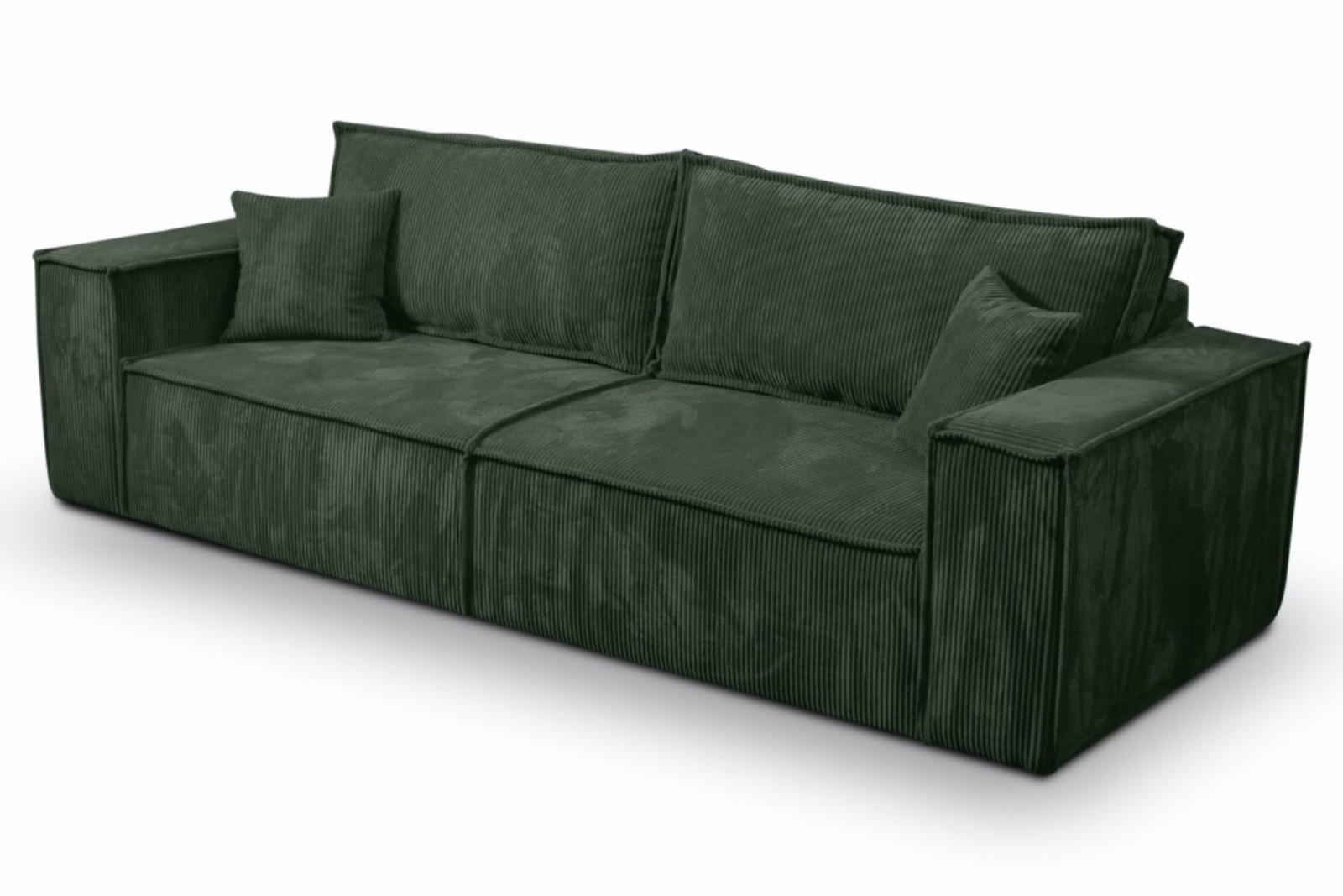 SCHLAFSOFA mit Bettkasten und Cordstoff MONA Grün - Grün, Holzwerkstoff (255/85/105cm) - Compleo24