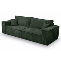 SCHLAFSOFA mit Bettkasten und Cordstoff MONA Grün - Grün, Holzwerkstoff (255/85/105cm) - Compleo24