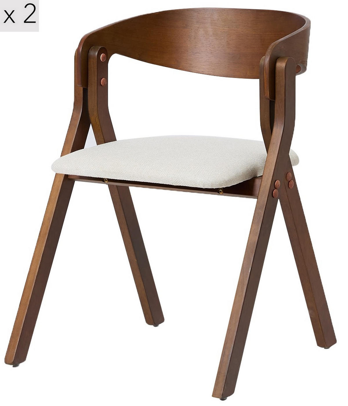 STUHL 2er-Set Holz Braun - Braun, Holz (55/76/58cm) - Nordlys