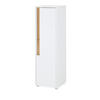 BAD-MIDISCHRANK weiß, Wotan Eiche, Badmöbel Kommode 34 x 114 cm - Silberfarben/Eiche Wotan, Holz/Holzwerkstoff (34/114/34cm) - Furn.Design