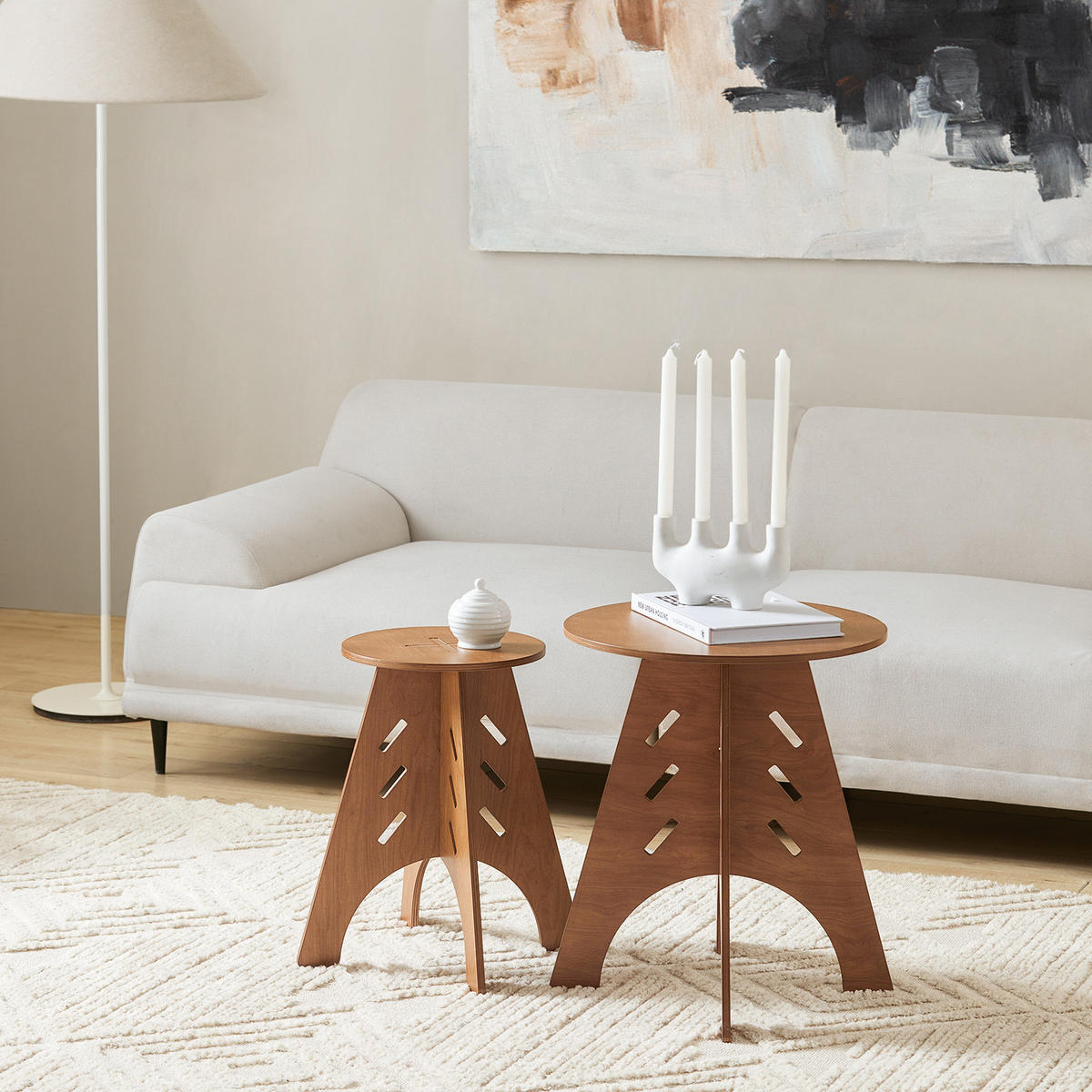 BEISTELLTISCH mit Zapfenverbindungen Braun - Braun, Holz (47/47/55cm) - SoBuy