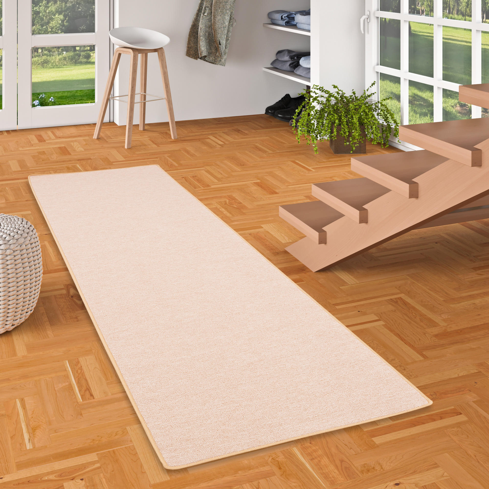 FEINSCHLINGEN VELOUR LÄUFER TEPPICH STRONG - Sandfarben, Textil (100/300cm) - Snapstyle