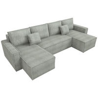 WOHNLANDSCHAFT Dexter U mit Schlaffunktion Grau Cord - Grau, Textil (310/80/141cm) - Bromarkt