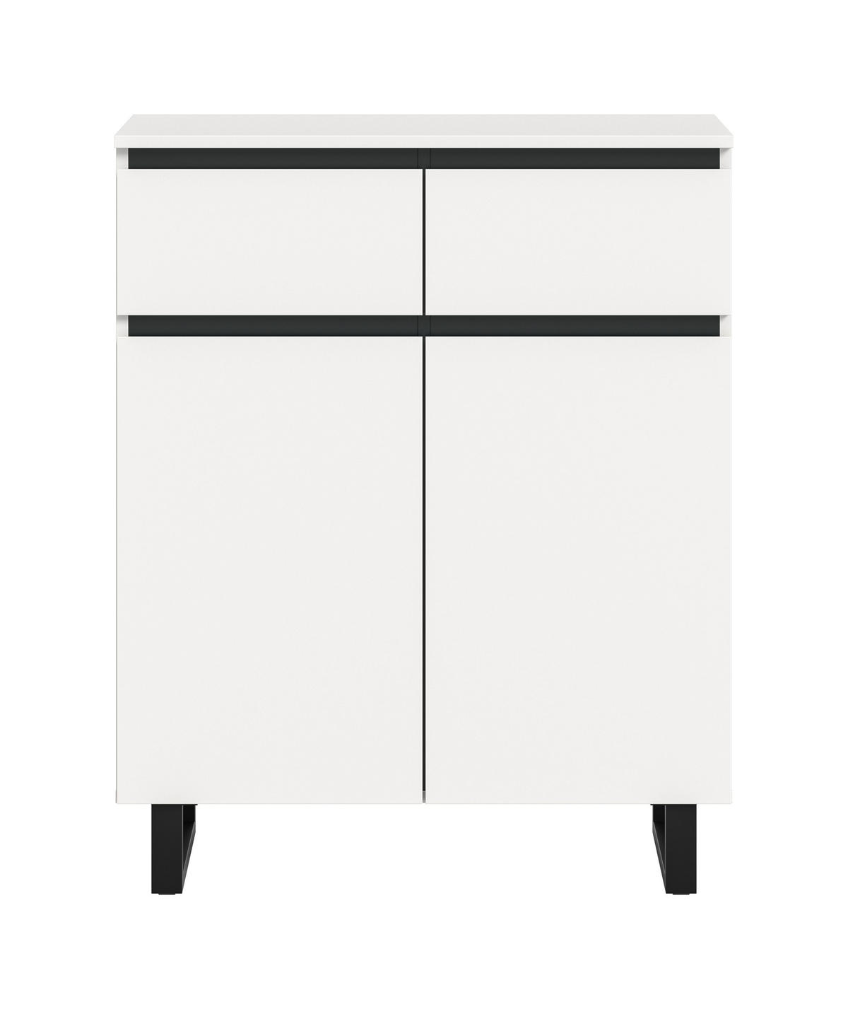 KOMMODE TOMASA (B/H/T: ca. 80/99/36 cm) in weiß/weiß - Weiß, Holzwerkstoff (80/99/36cm)