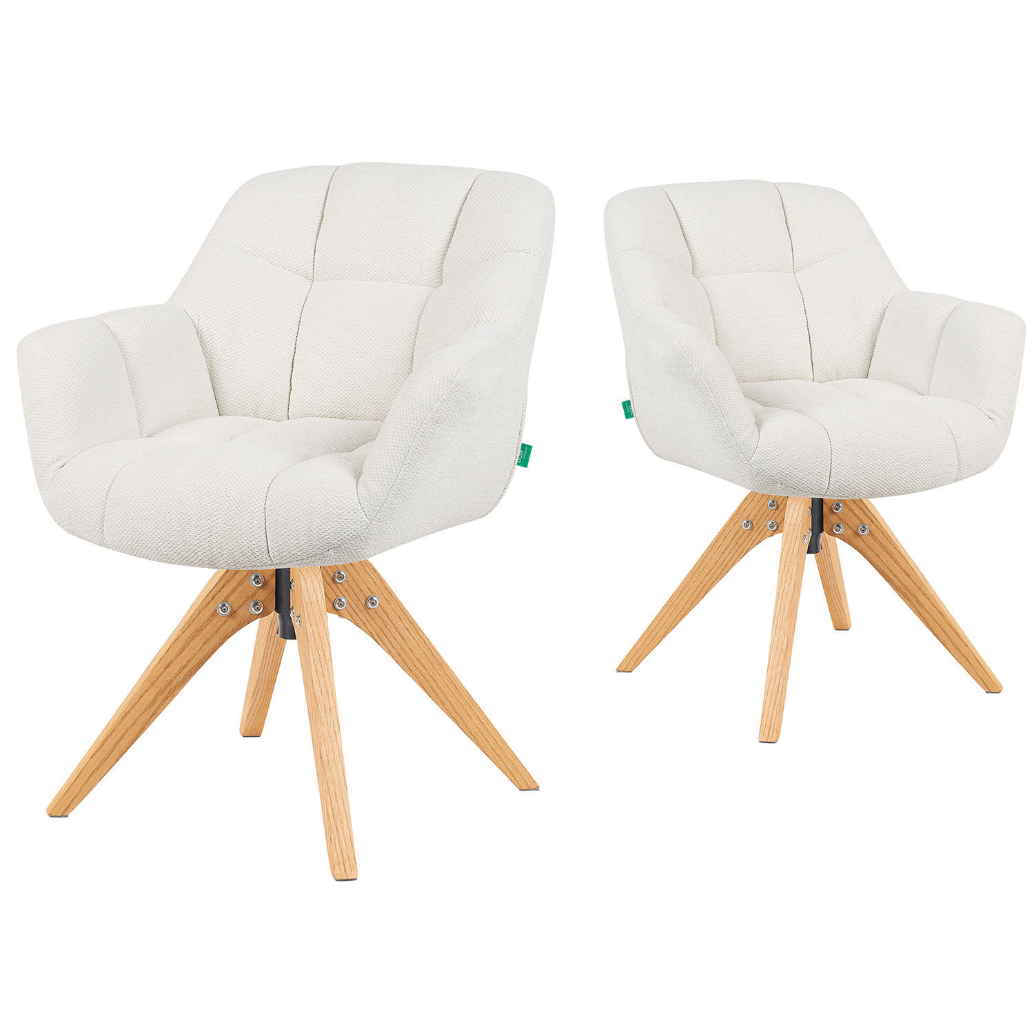 DREHSTUHL Mika-Nele - Honigeiche/Creme, Eichenholz/Holz (65/81/66cm) - DUBI Möbel