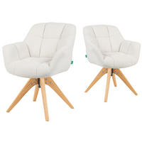 DREHSTUHL Mika-Nele - Honigeiche/Creme, Eichenholz/Holz (65/81/66cm) - DUBI Möbel