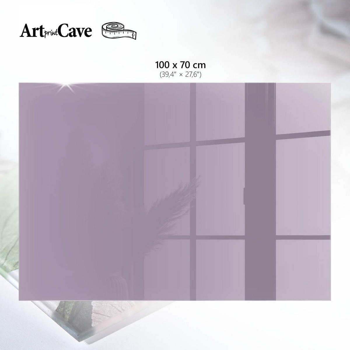 GLASPLATTE 100x70 cm – Fliederviolett - Grün, Glas (0.4/100/70cm) - ArtPrintCave