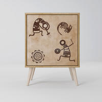 SIDEBOARD AFRICAN STYLE, Eichefarben, 57,5x42x77,5 cm, Schräge Buchenholzfüße - Eichefarben/Buchefarben, Holzwerkstoff/Buchenholz (57.5/77.5/42cm) - SpaceRebels