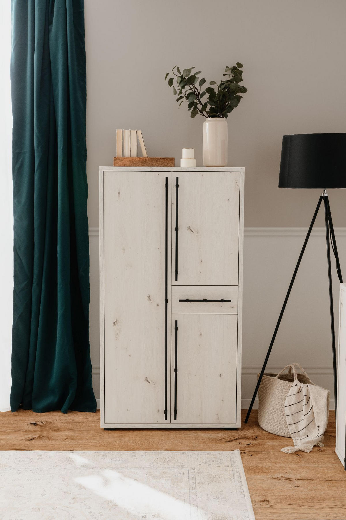 HIGHBOARD Almo 39/76/140 cm - Weiß, Holzwerkstoff (76/140/39cm) - Finori GmbH