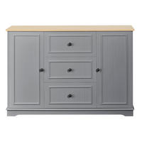 KOMODA se 3 zásuvkami a dvířky v designu lednice - šedá, kompozitní dřevo (126/86/40cm) - Urban Meuble