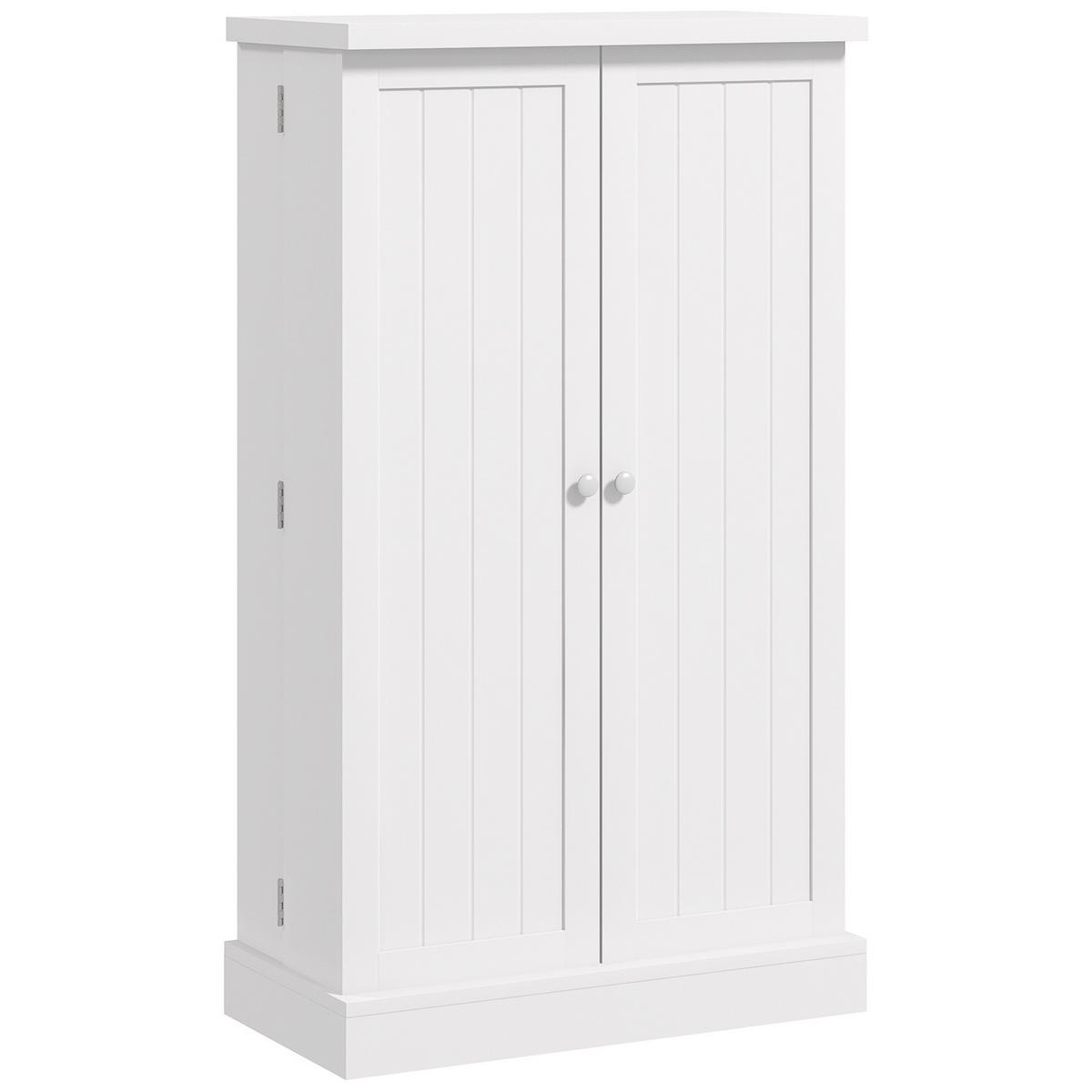 MEHRZWECKSCHRANK DE-11082 5 Böden + Türregale mit 12 Fächern Weiß - Weiß, Holzwerkstoff (30/104/60cm) - ComfortXL