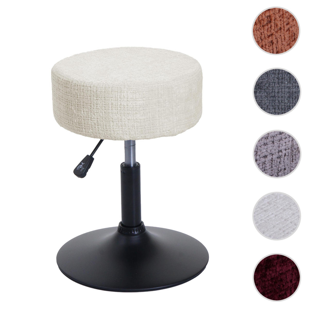 HOCKER Cremeweiß - Weiß, Textil (37/57/37cm) - MCW