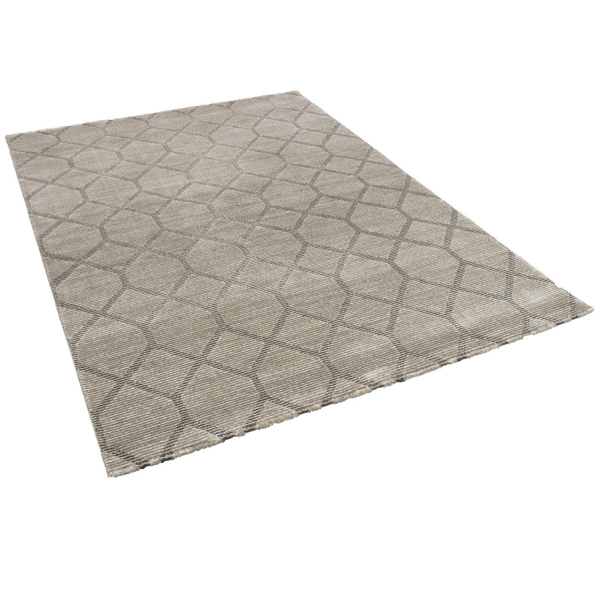 VENEZIA LUXUS DESIGNER TEPPICH RAUTEN - Grau, Textil (200/290cm) - Pergamon
