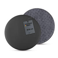 STUHLKISSEN 2er Pack ⌀ 38cm schwarz Lederimitat mit Antirutsch - Schwarz, Textil (38/38/1cm) - Bestlivings