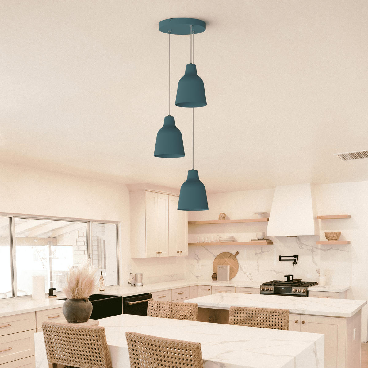 HÄNGELEUCHTE - Blau, Metall (35/35/22cm) - Lumicom