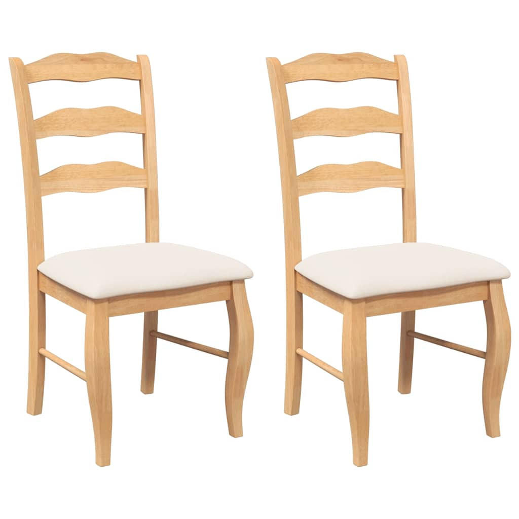 ESSZIMMERSTÜHLE Resz mit Kissen 2er-Set Hellbraun-Creme - Creme, Holz (48/99/53.5cm) - DELUKE