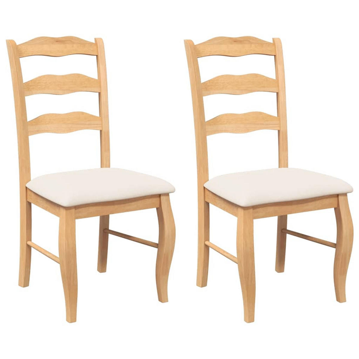 ESSZIMMERSTÜHLE Resz mit Kissen 2er-Set Hellbraun-Creme - Creme, Holz (48/99/53.5cm) - DELUKE