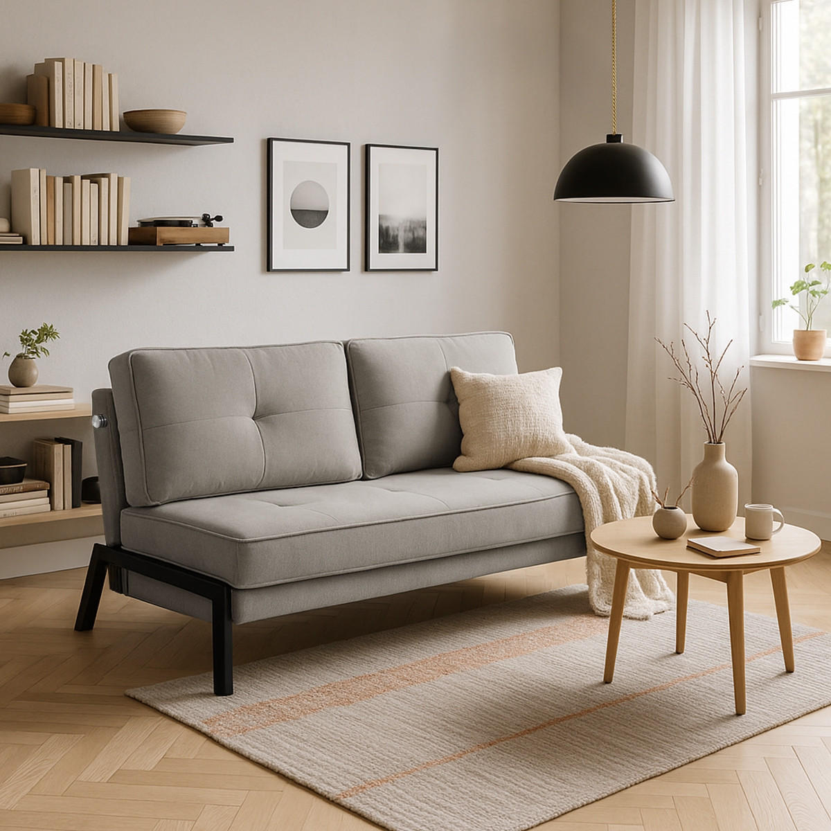 SOFABETT Bellamy - Grau - Grau, Textil (150/70/200cm) - Pasmara