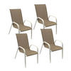 GARTENSTÜHLE Marbella Taupe und weiß 4er-Set - Braun, Kunststoff (56.5/92.5/76cm) - Happy Garden