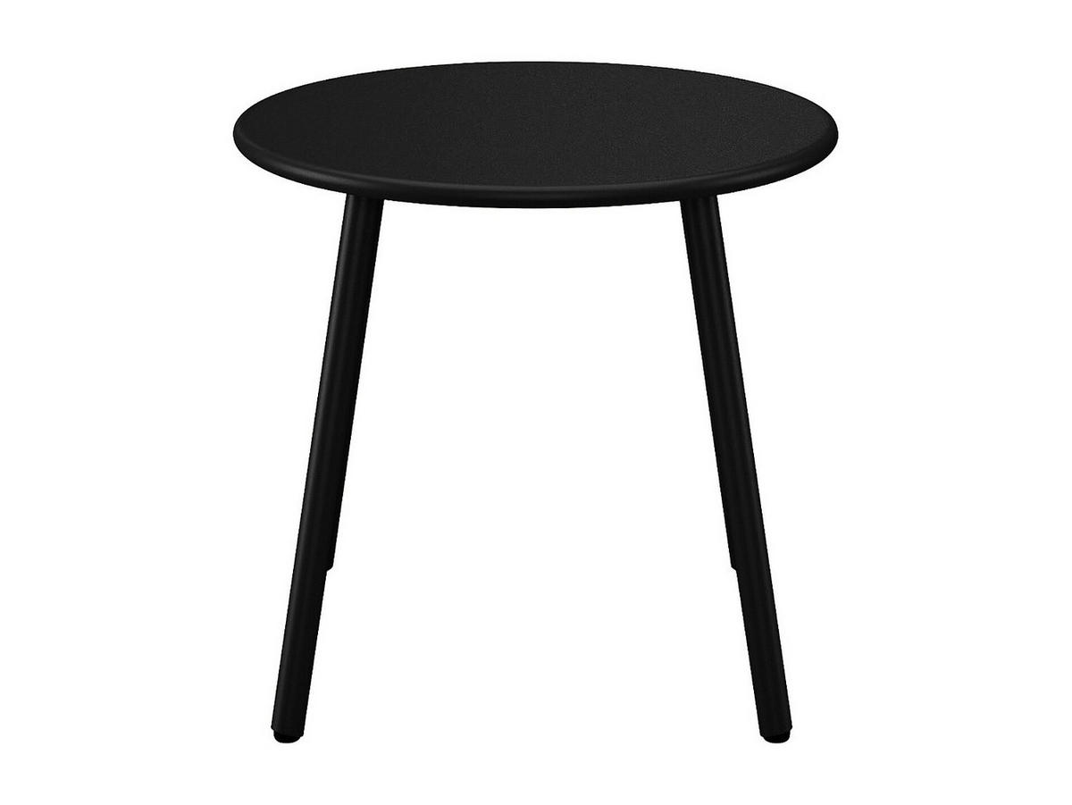 GARTENBEISTELLTISCH - 1 -Sitzer - Stahl - schwarz - MIRMANDE - Schwarz, Metall (50/50/44.5cm) - Vente-Unique