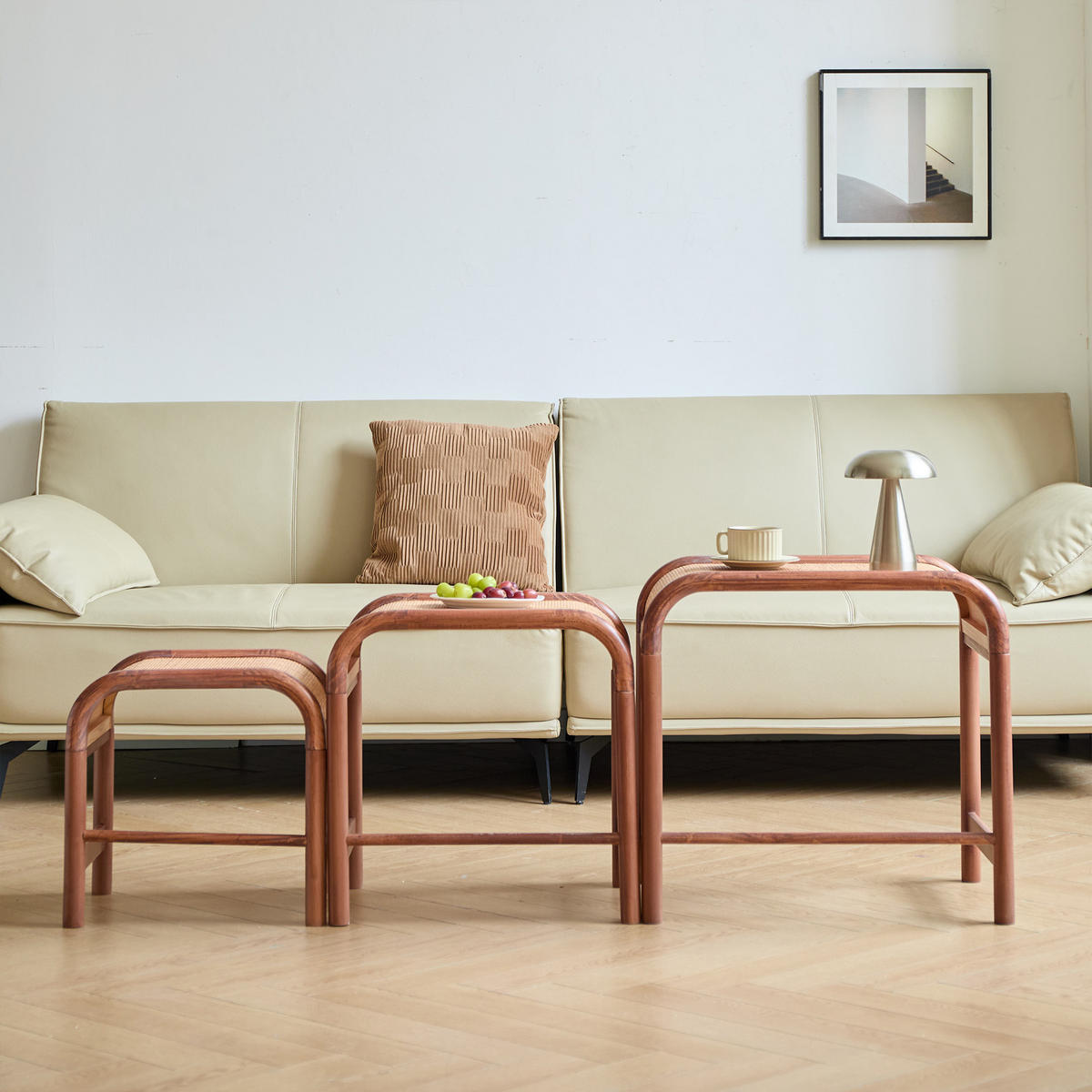 COUCHTISCH (2er Set) Rechteckig Braun - Braun, Holz (40/60/58cm) - Nordlys