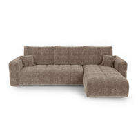 ECKSOFA rechtwinklig VIBE Kettgewebe mit weichem Griff Braun 286cm - Braun, Textil (286/169cm) - Premium Interiors