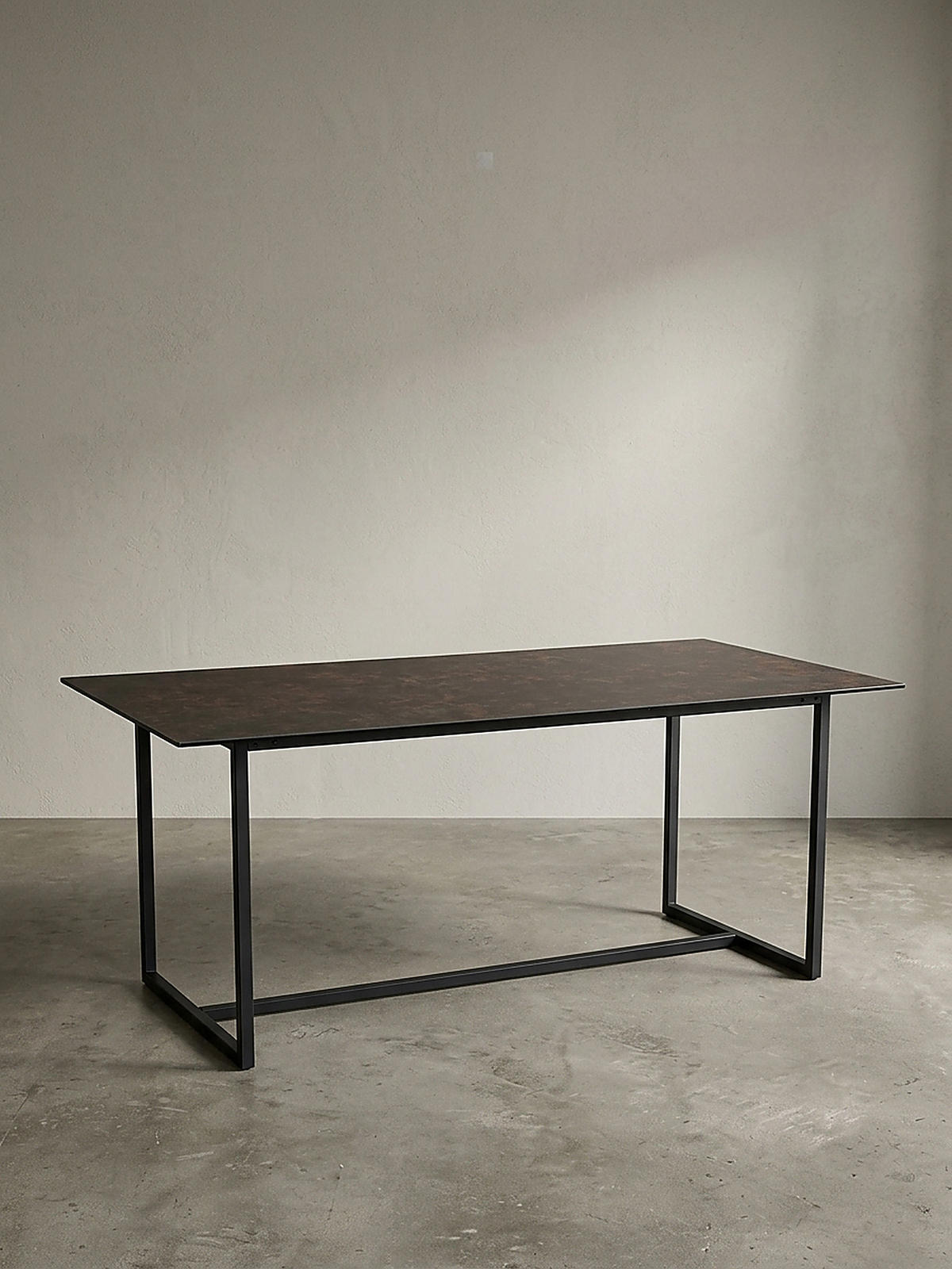 ESSTISCH Glas Keramik Marmoroptik Designer 180x90 ARCTIC, Schwarz 180x90x76 cm - Schwarz, Glas/Metall (90/180/76cm) - KADIMA DESIGN