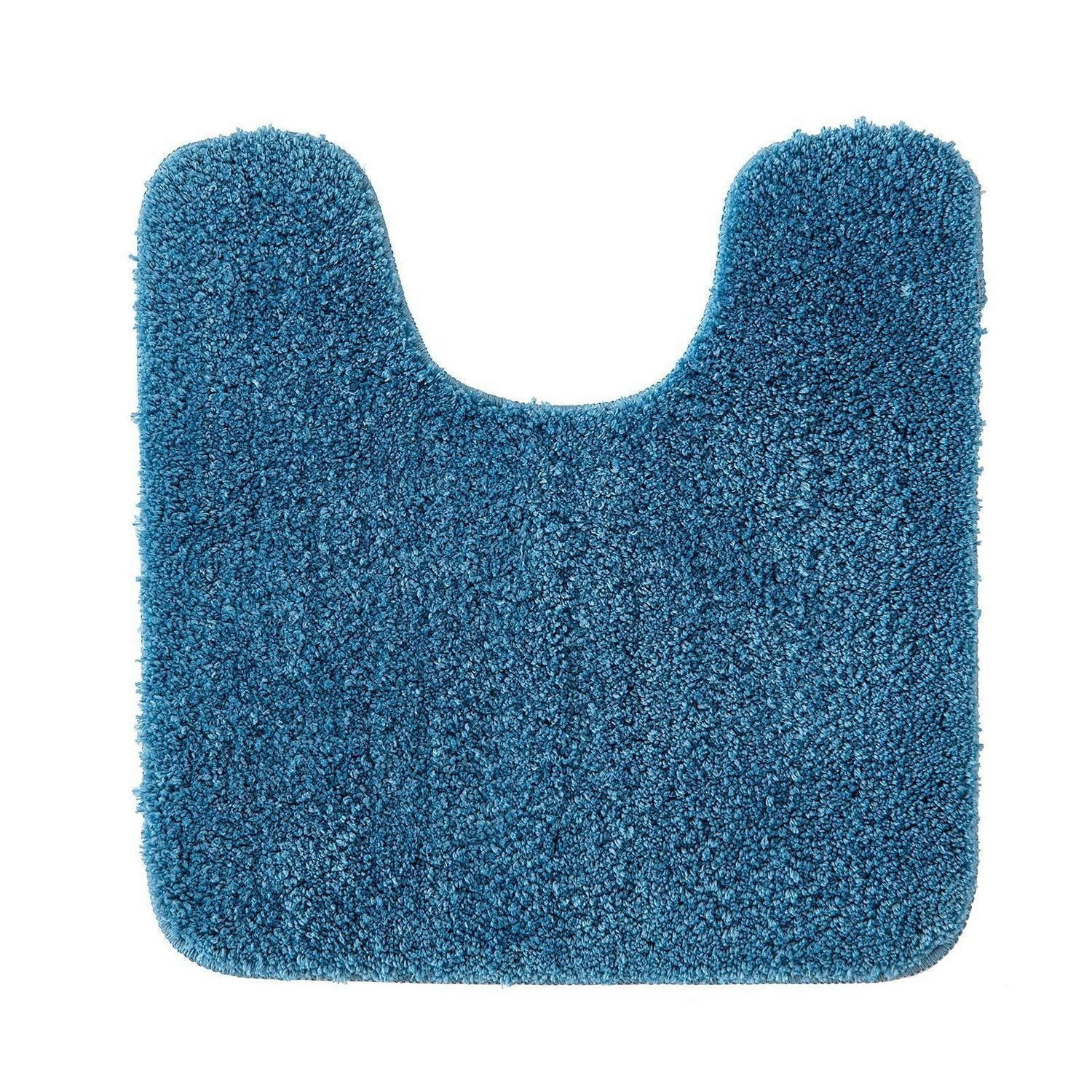 WC Vorleger U-Form Blau 45 x 45 cm - Blau, Textil (45/45cm)
