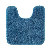 WC Vorleger U-Form Blau 45 x 45 cm - Blau, Textil (45/45cm)