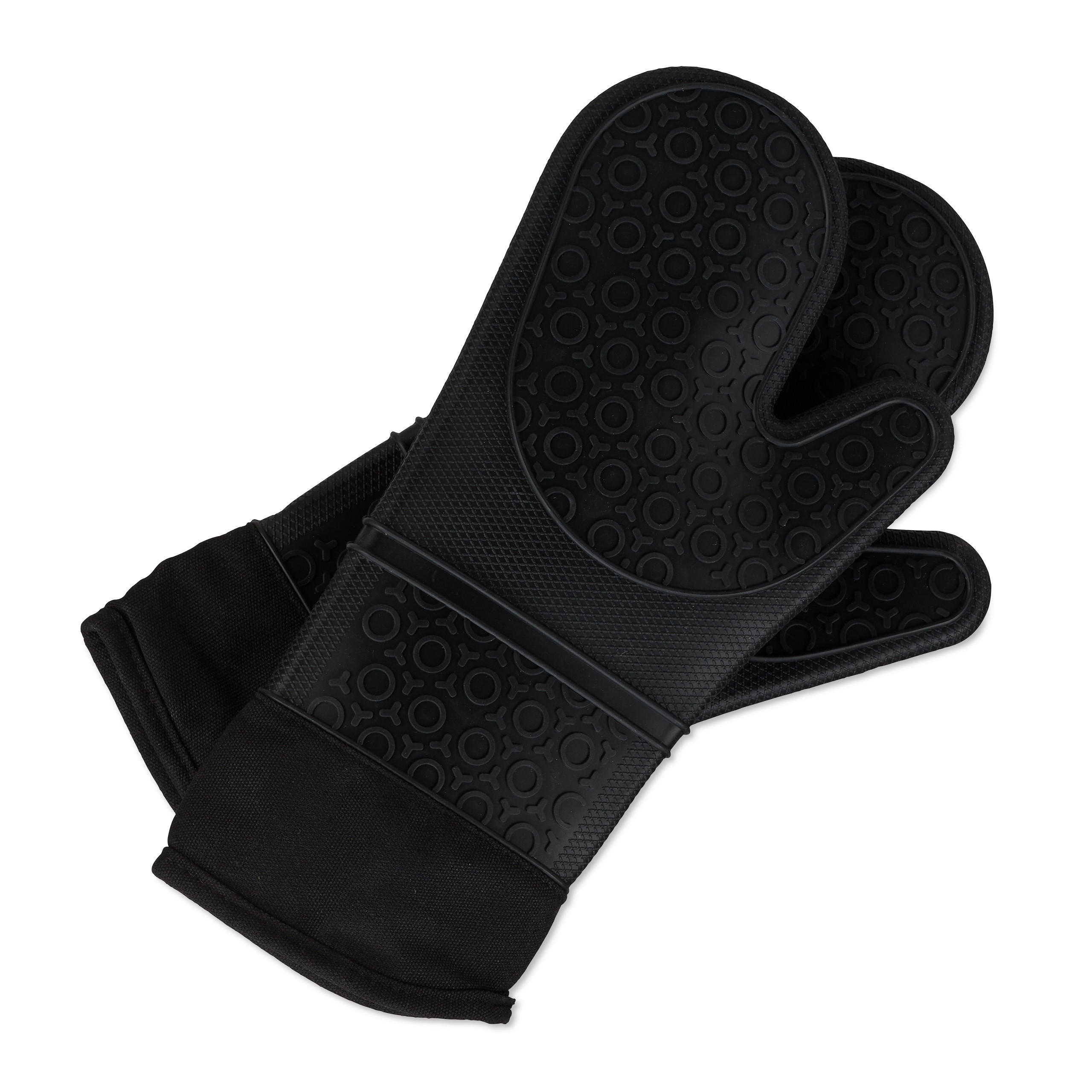OFENHANDSCHUHE - Schwarz, Kunststoff/Textil (18.5/36.5/1.5cm) - Relaxdays