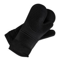 OFENHANDSCHUHE - Schwarz, Kunststoff/Textil (18.5/36.5/1.5cm) - Relaxdays