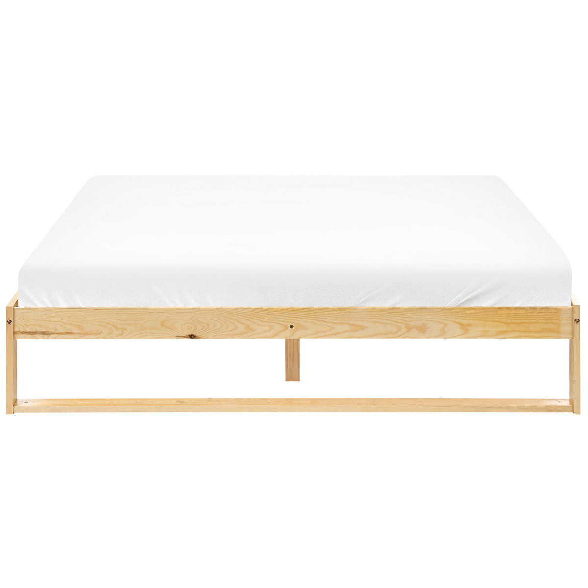 BETT ohne Kopfteil 160/200 Kiefernholz Hellbraun Talairan - Hellbraun/Braun, Holz (160/200cm) - Beliani