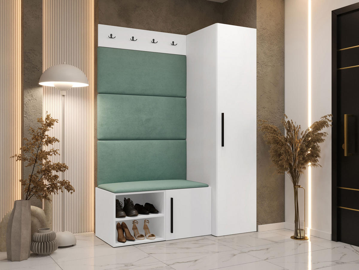 GARDEROBEN-SET Medi II - Schwarz/Weiß, Holzwerkstoff/Kunststoff (40/191/50cm) - MIRJAN24