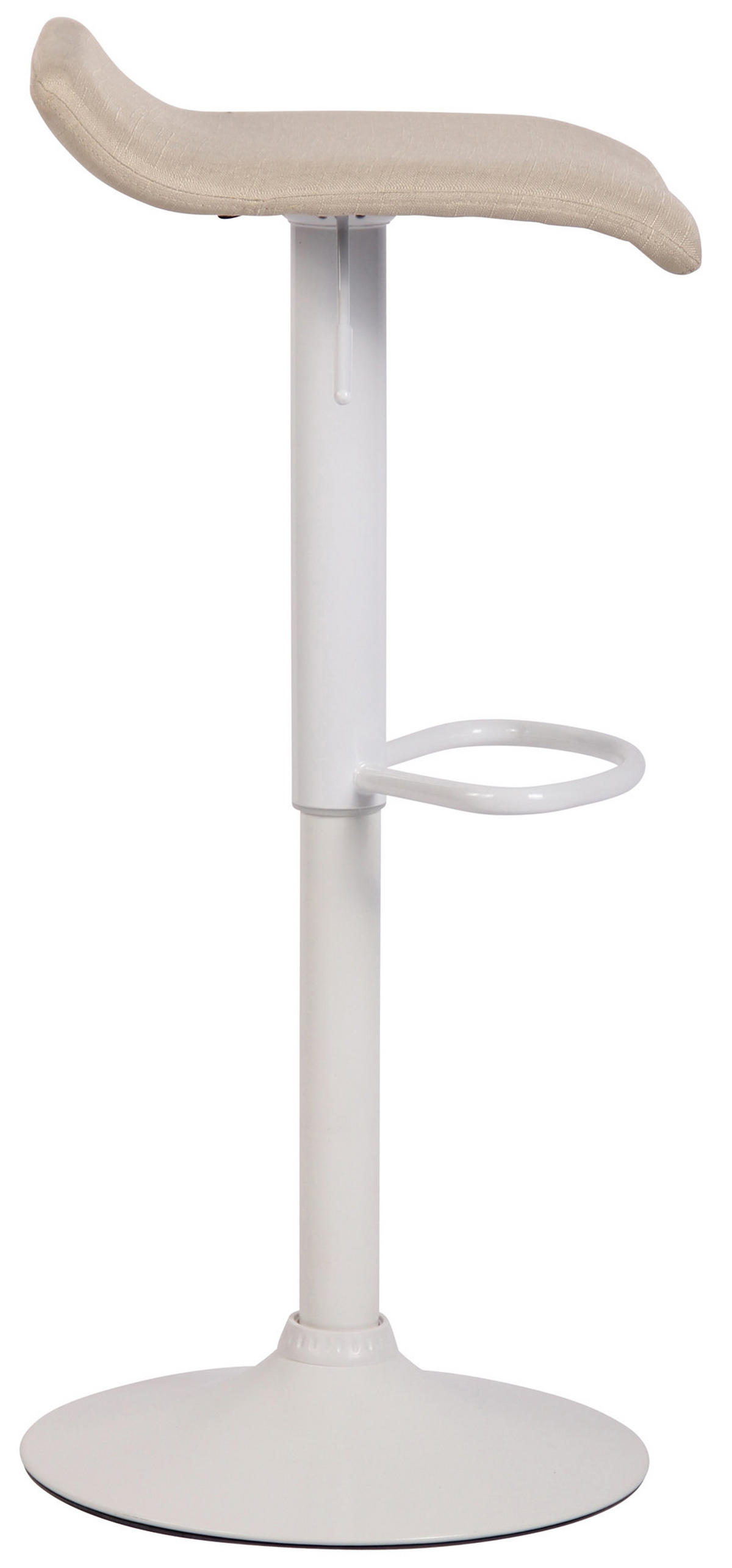 BARHOCKER Stoff creme - Creme/Weiß, Textil/Metall (36/63/39cm) - CLP