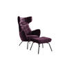 SESSEL MIT HOCKER LOTTE Violett Velvet - Violett/Schwarz, Textil (79/117/82cm) - KAWOLA