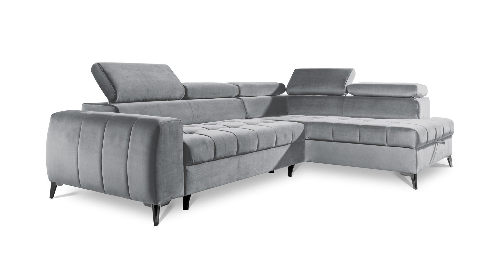 ECKSOFA Schlafsofa Agnesa In Salvador - Hellgrau, Holzwerkstoff/Textil (275/200cm) - Fun Möbel